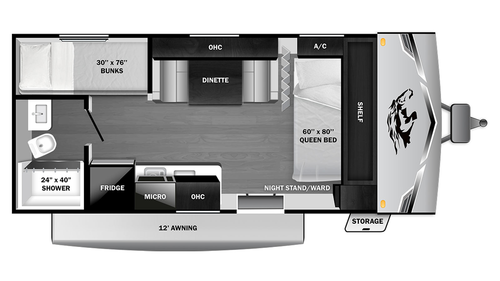 2027 Highland Ridge COLT 18BH MOAB - Floorplan 1