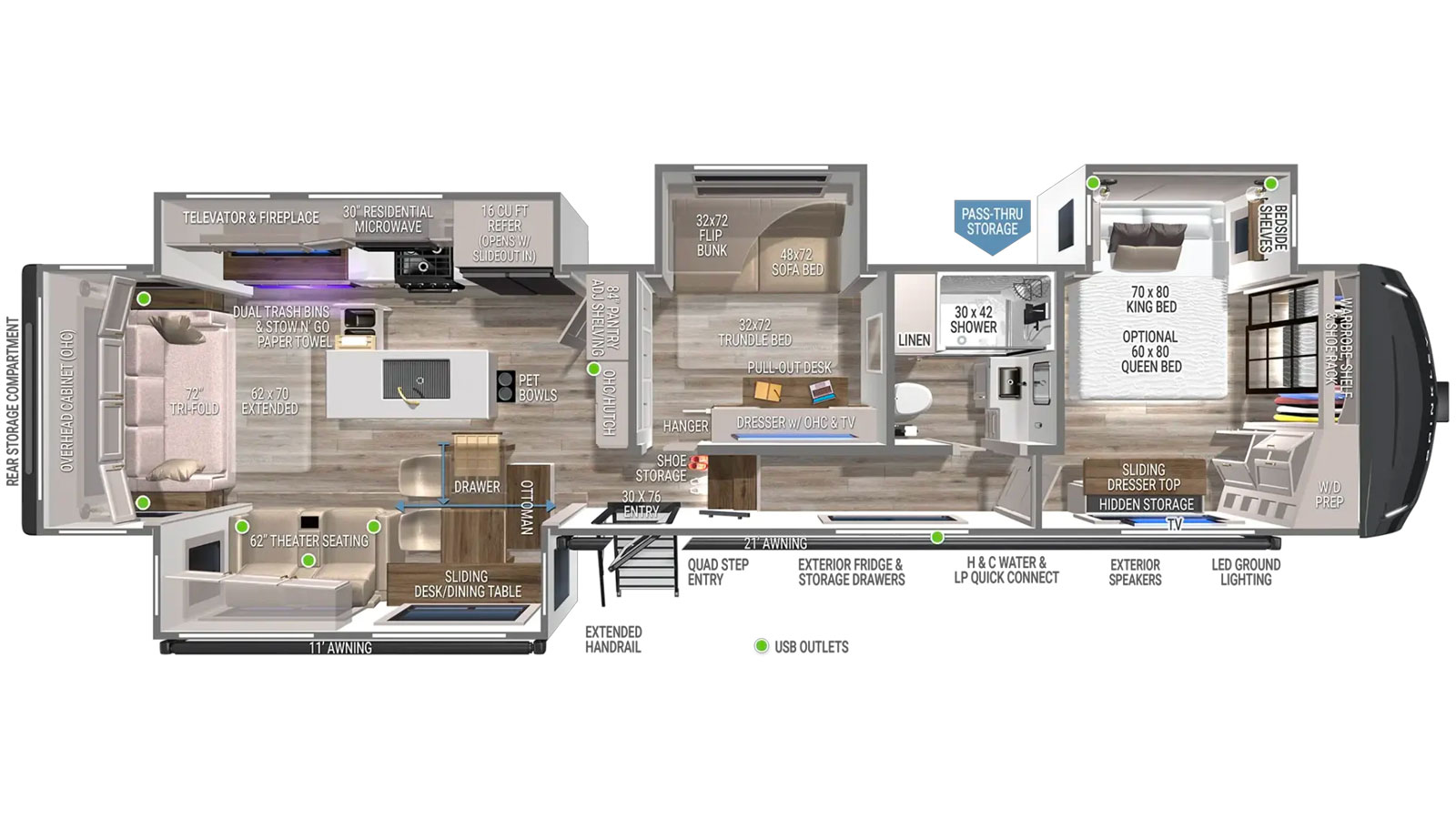 2027 Brinkley RV Model Z 3610 - Floorplan 1