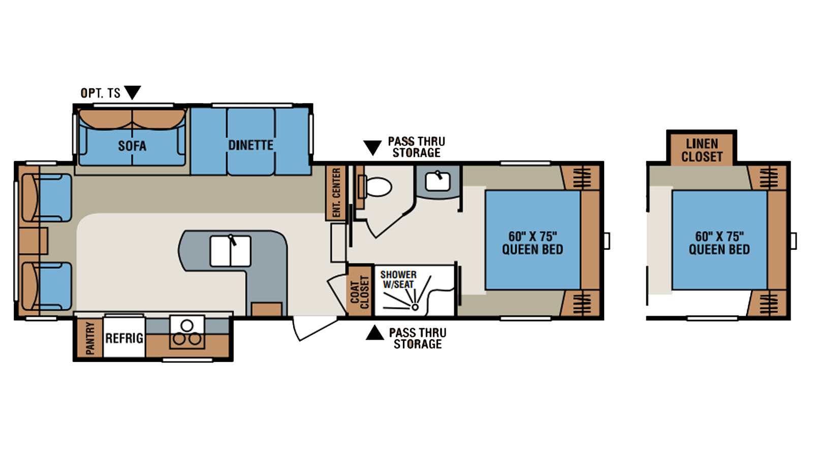 2015 KZ RV Durango D2857 - Floorplan 1