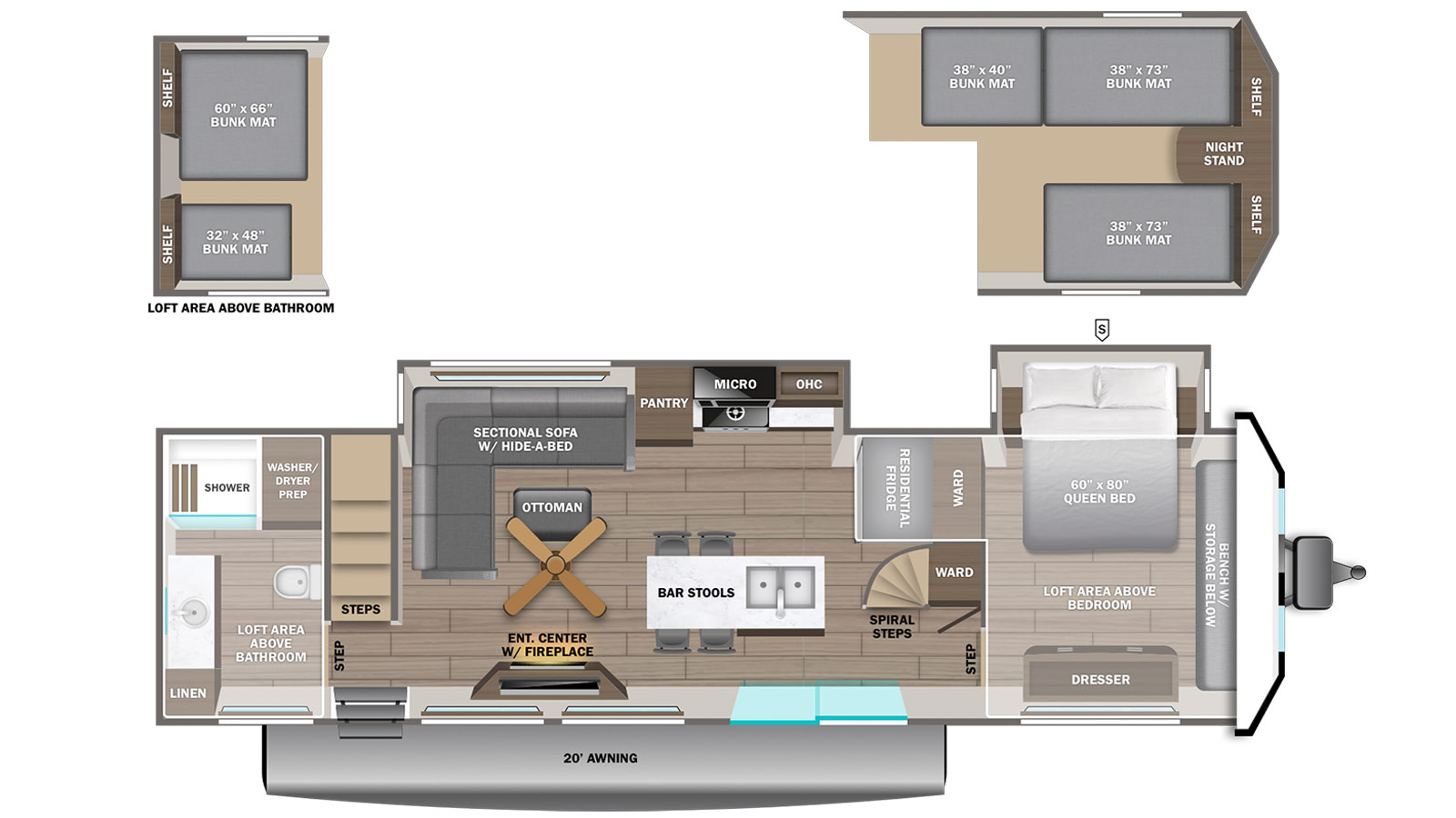2026 Jayco Jay Flight Bungalow JayLoft - Floorplan 1