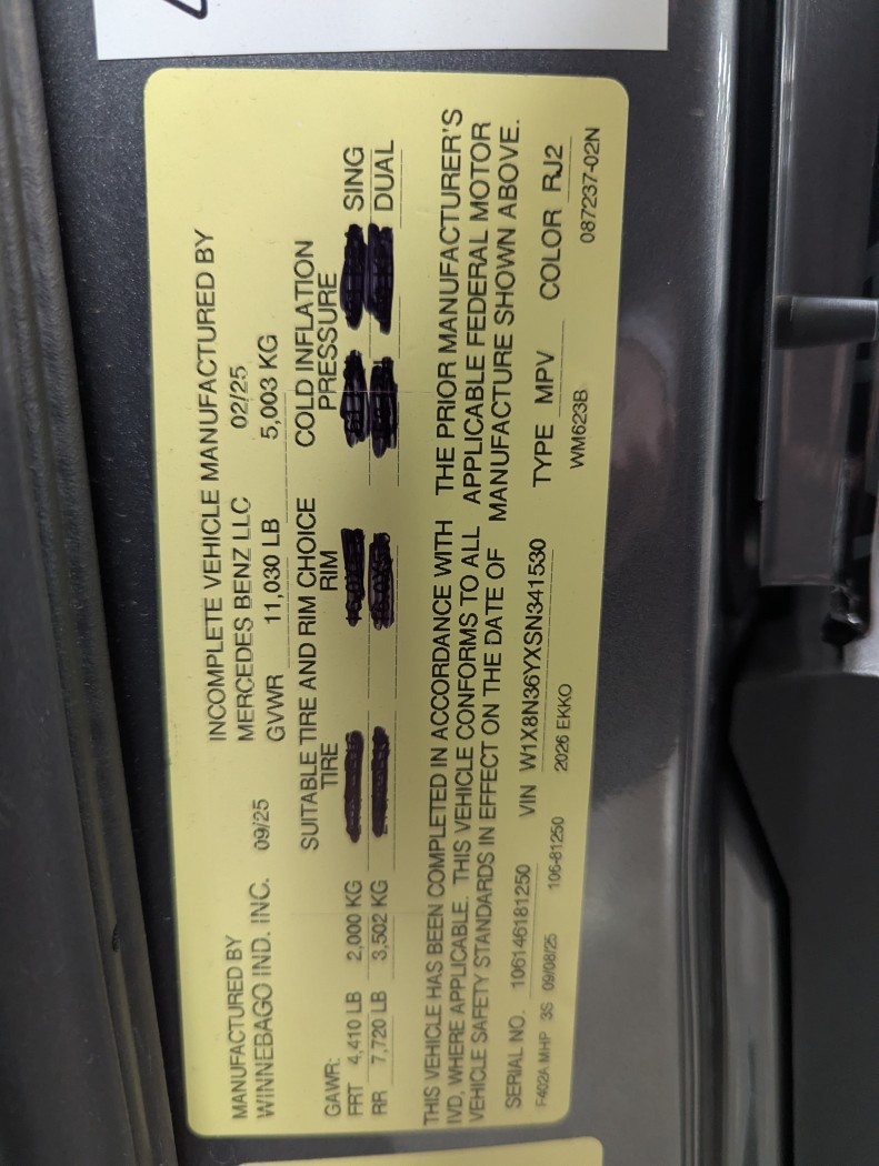 2026 Winnebago EKKO Sprinter 23B AWD - ATH Edition - Image 34