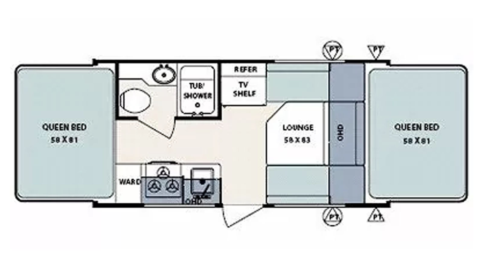 2008 Forest River SURVEYOR SV180T HANDYMAN SPECIAL - Floorplan 1