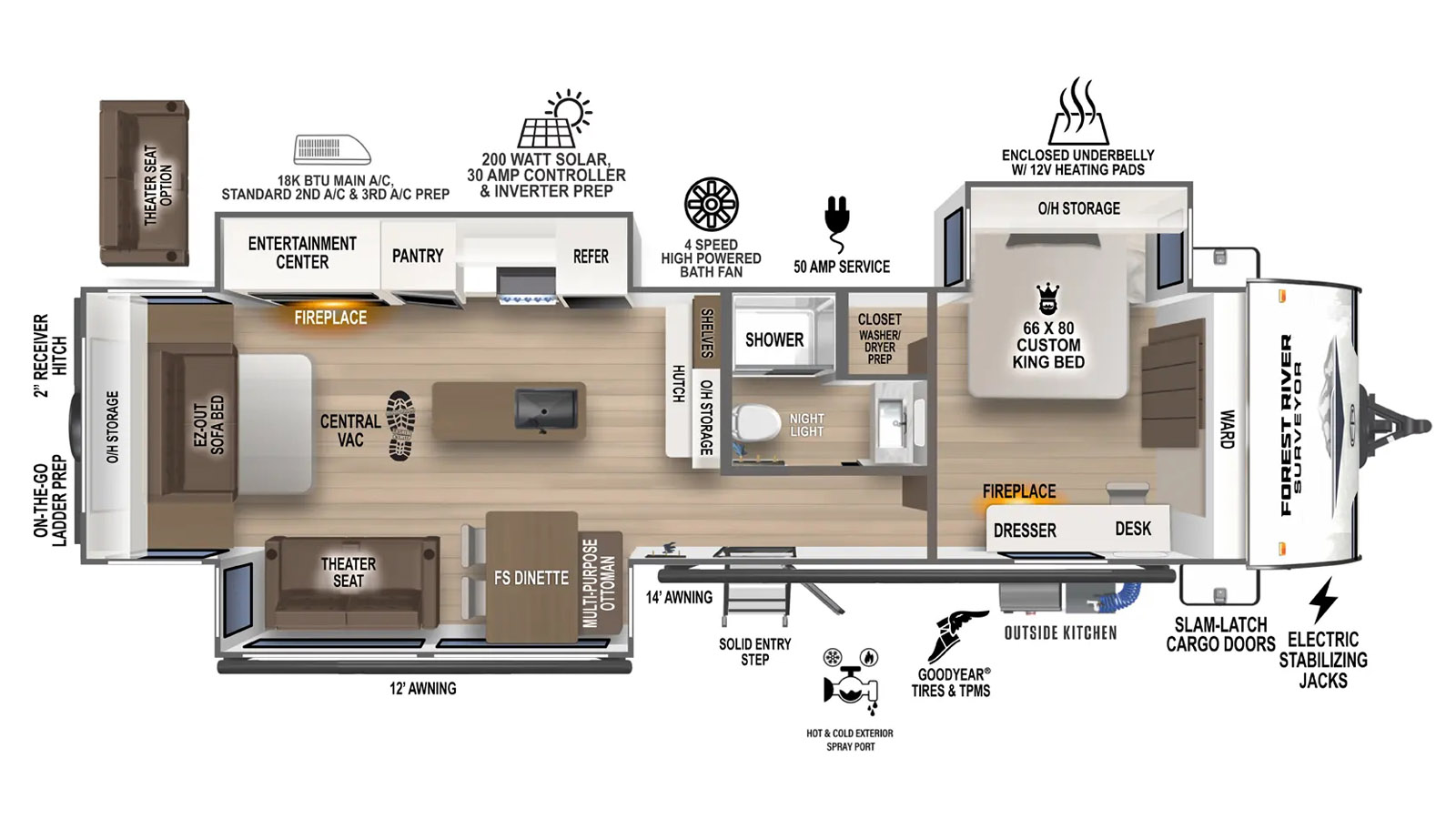 2026 Forest River Grand Surveyor 305RLBS - Floorplan 1