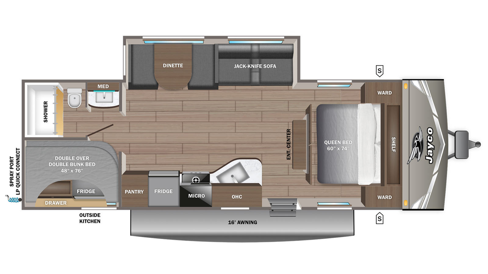 2027 Jayco Jay Flight SLX 261BHSW - Floorplan 1