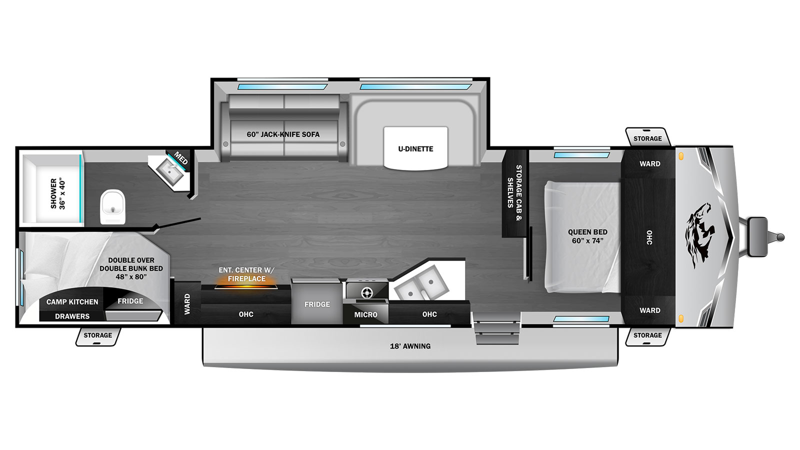 2026 Highland Ridge Colt 28DBS - Floorplan 1