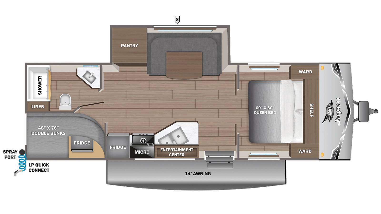 2026 Jayco Jay Flight SLX 245BHSW - Floorplan 1