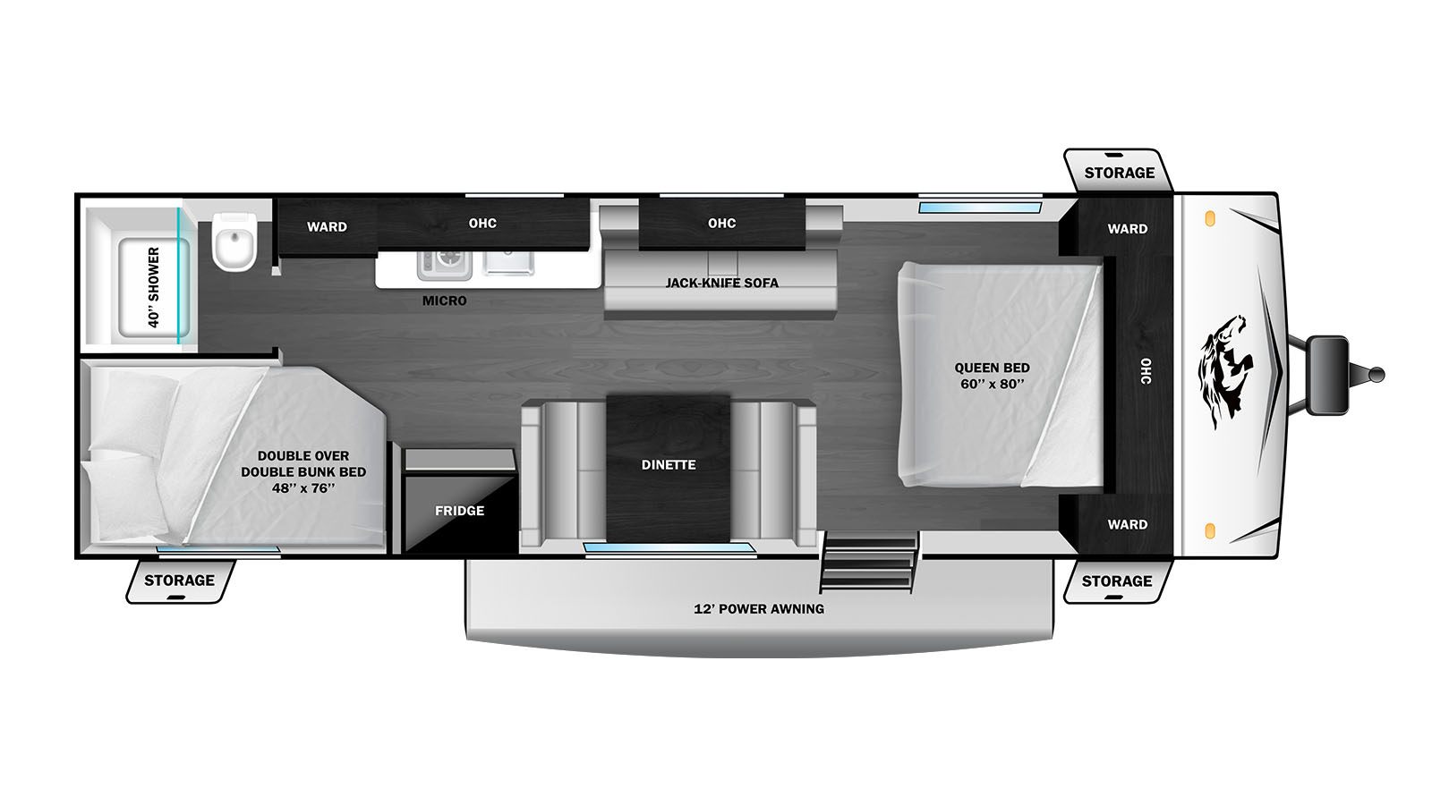 2026 Highland Ridge Colt 25BH - Floorplan 1