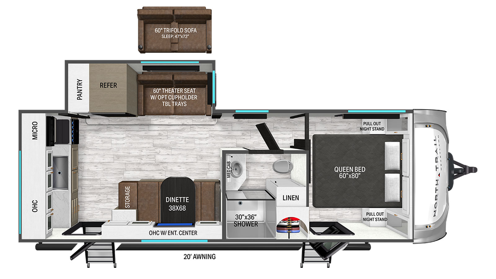 2026 Heartland North Trail 240RK - Floorplan 1