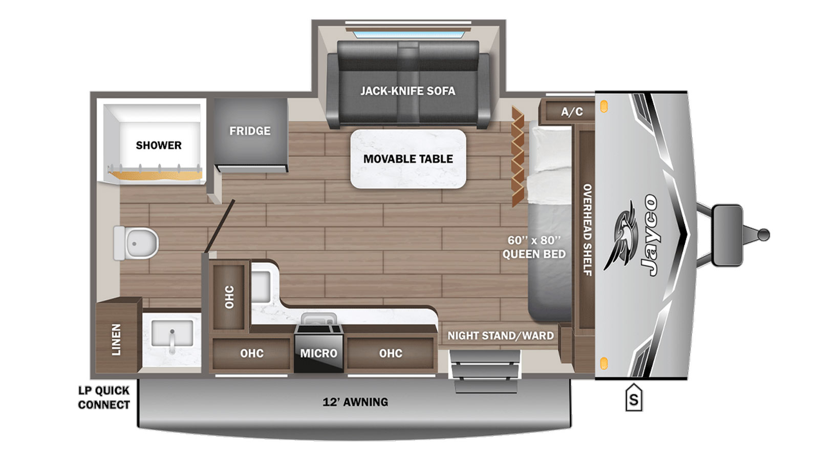 2026 Jayco Jay Flight SLX 160LKW - Floorplan 1