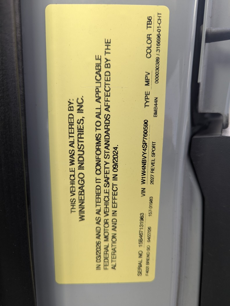 2027 Winnebago Revel Sport 44N - Image 7