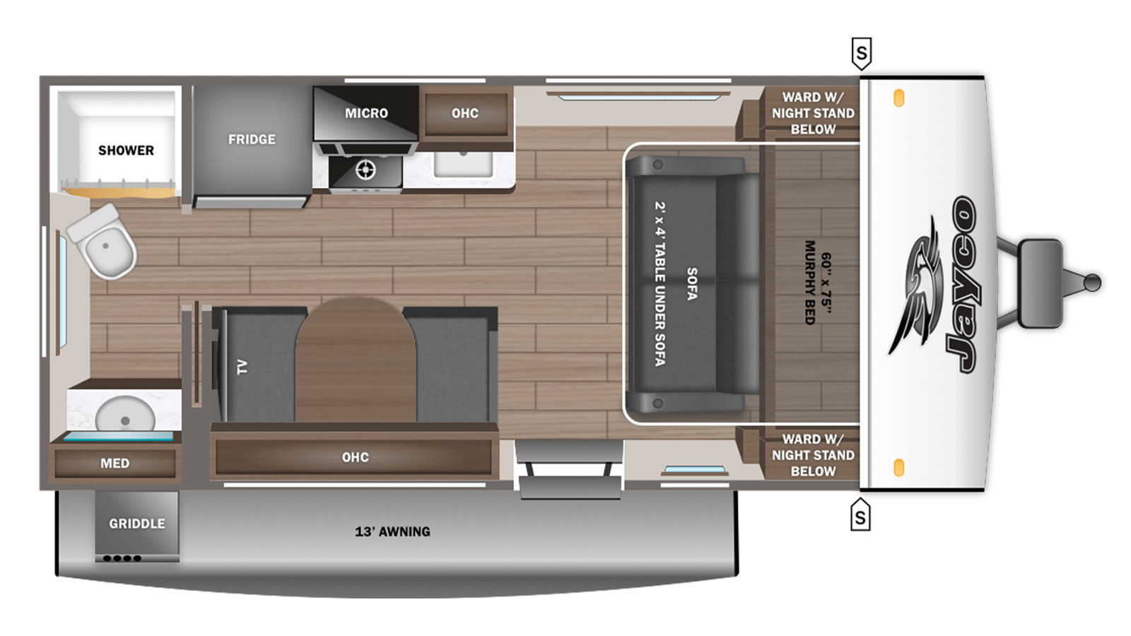 2026 Jayco Jay Feather Air 15MRB - Floorplan 1