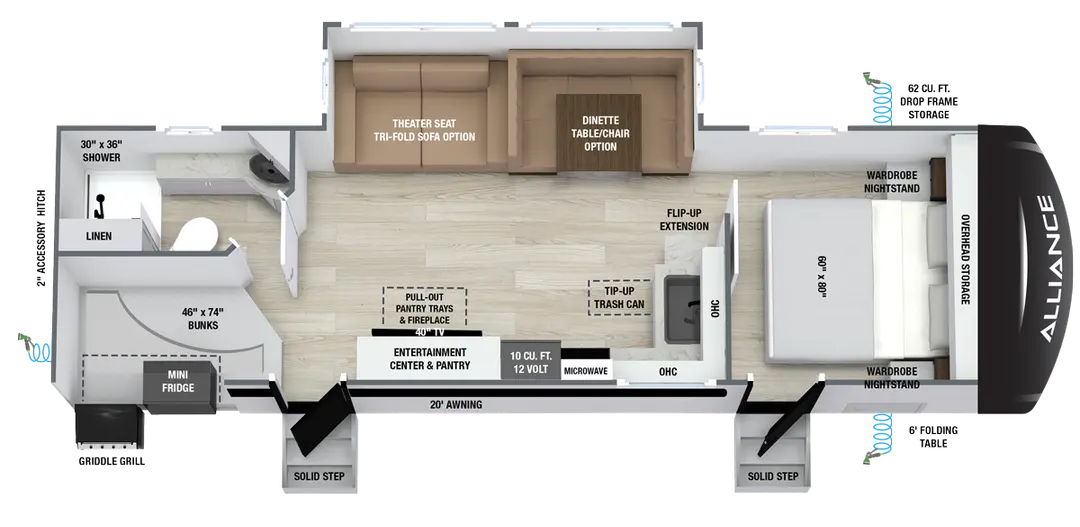 2027 Alliance RV Delta 281BH - Floorplan 1