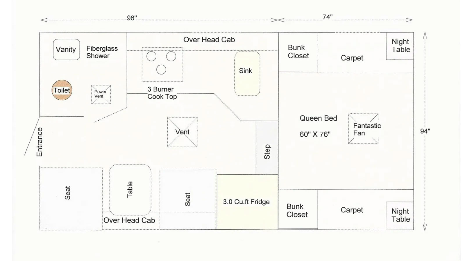 2026 Westland RV Travelaire 80WS - Floorplan 1