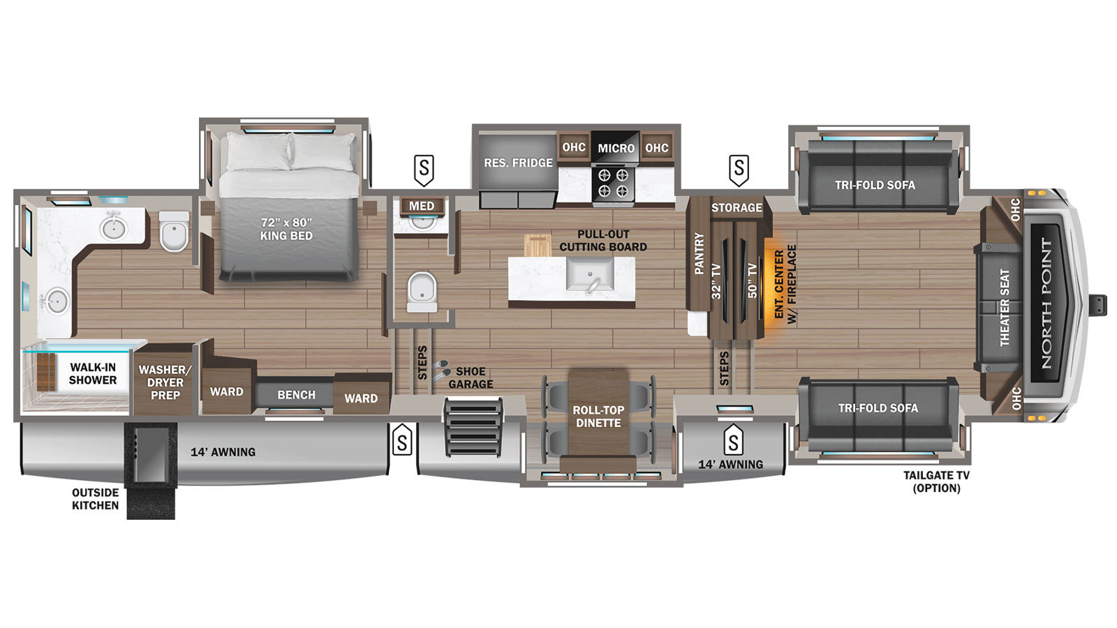2025 Jayco North Point 382FLRB - Floorplan 1
