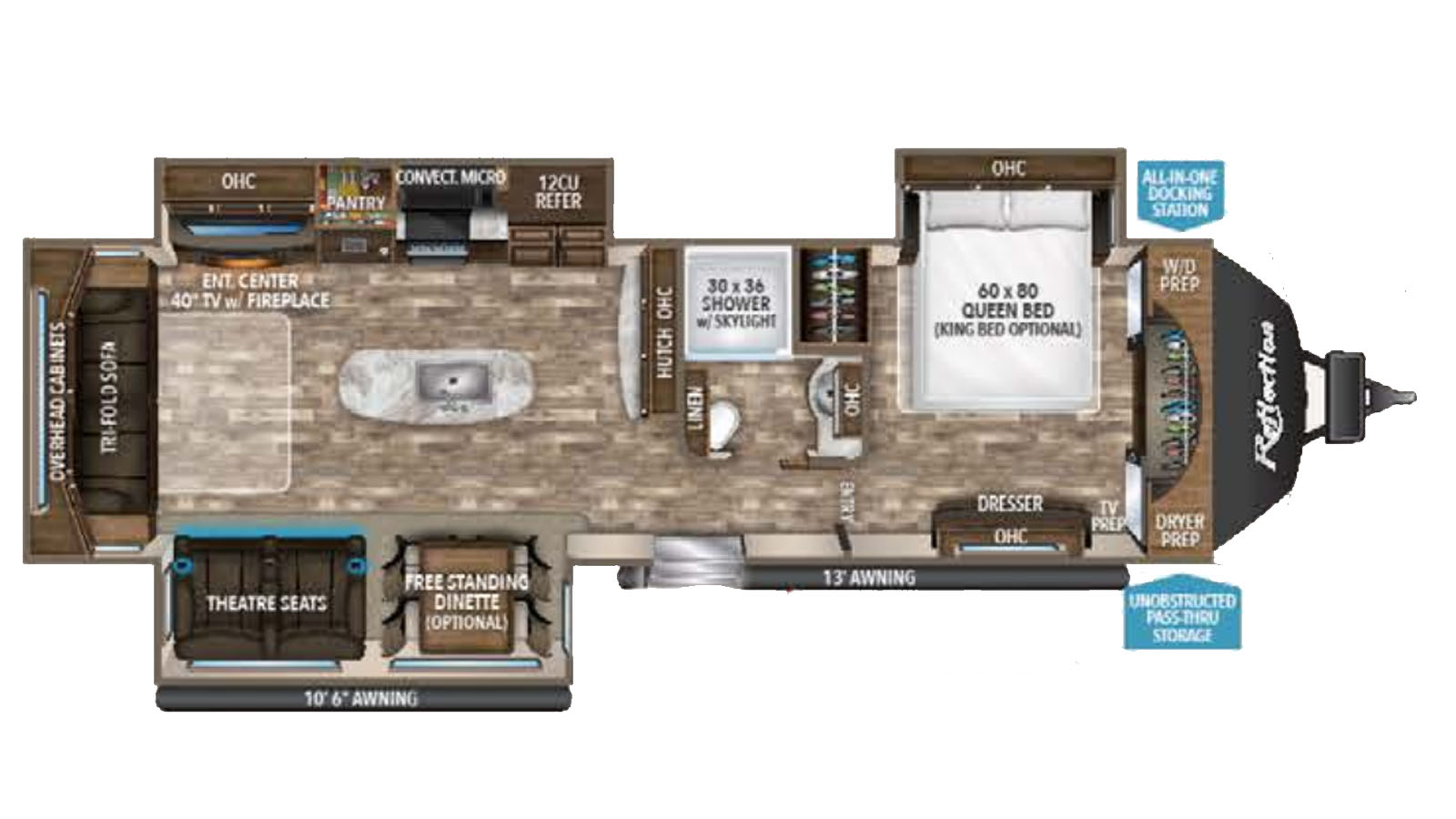 2018 Grand Design Reflection 315RLTS - Floorplan 1
