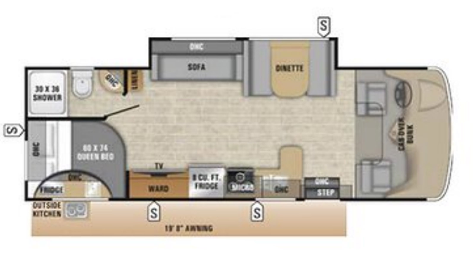 2019 Entegra Coach Odyssey 25R - Floorplan 1