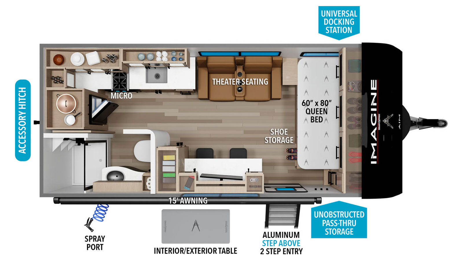 2026 Grand Design Imagine AIM 19MLA - Floorplan 1