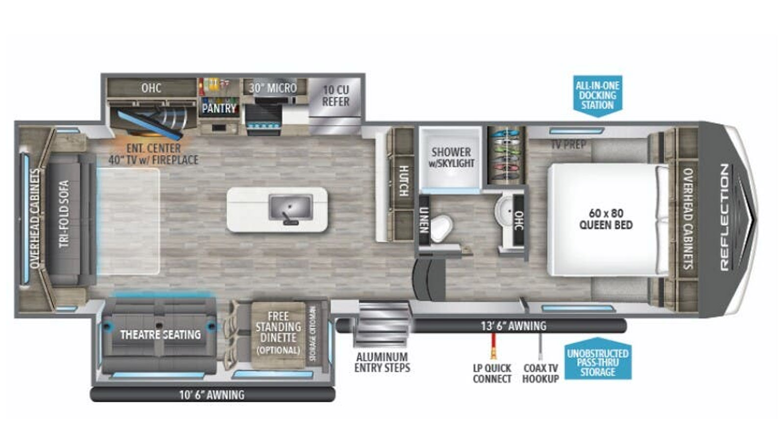 2023 Grand Design Reflection 150 Series 295RL - Floorplan 1