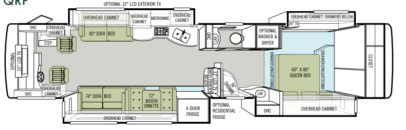 2009 Tiffin Allegro Bus 43 QRP - floorplan 1