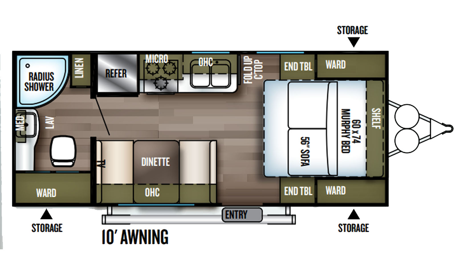 2018 Forest River Wildwood X-Lite 171RBXL - Floorplan 1