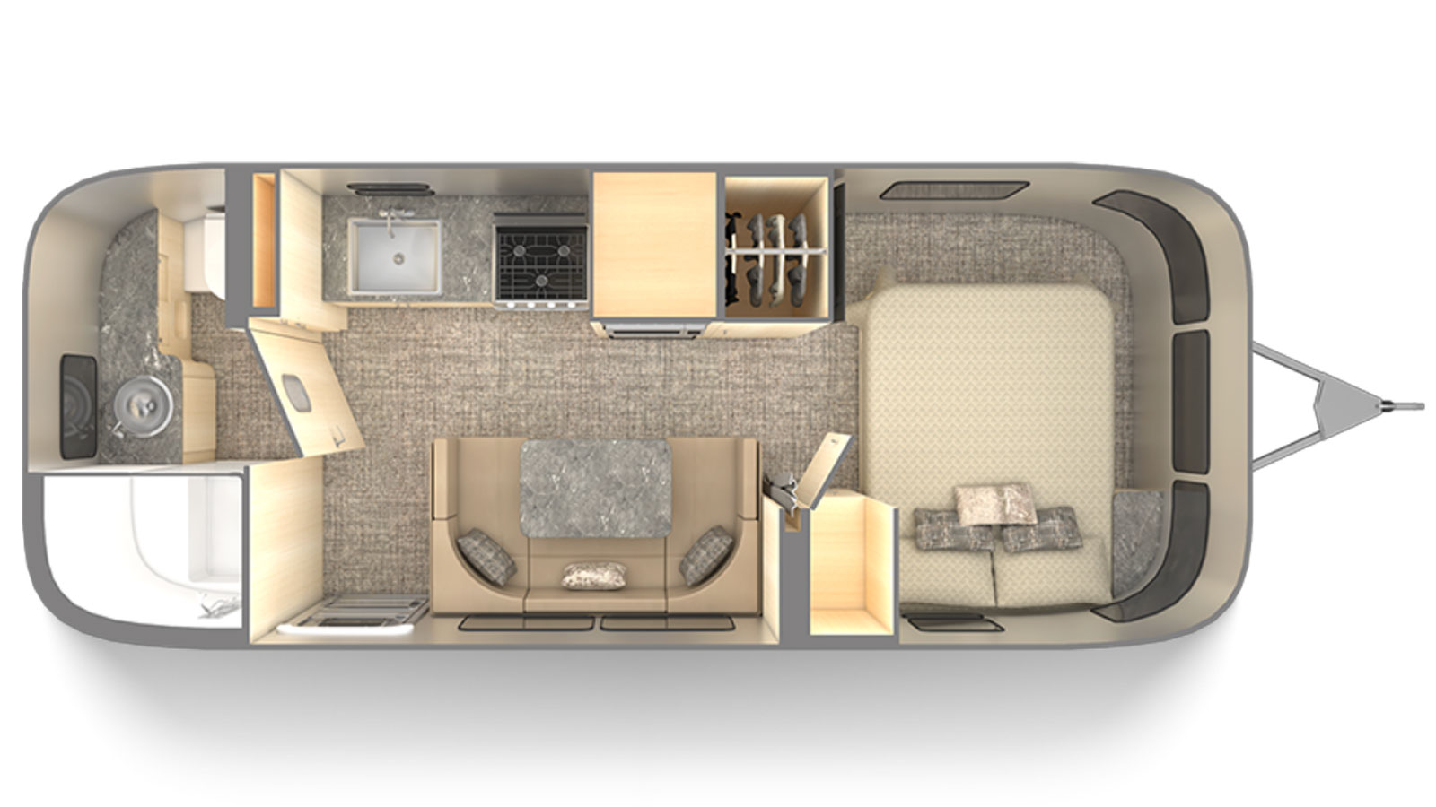 2026 Airstream Flying Cloud 23FBQ - Floorplan 1