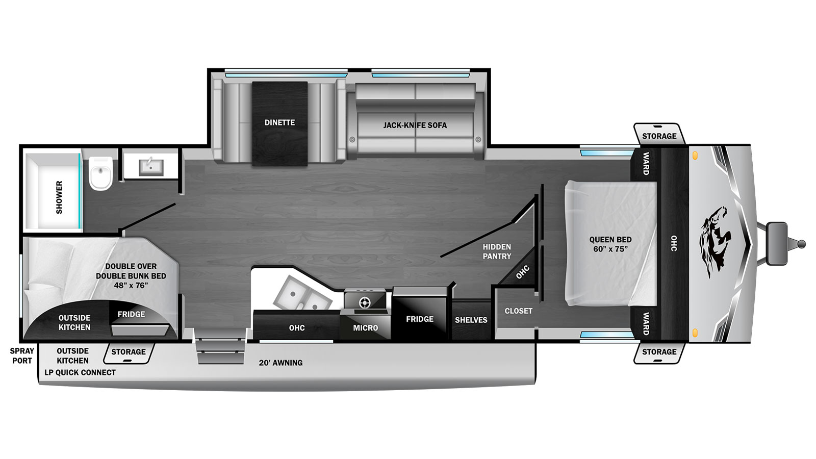 2026 Highland Ridge Colt 27BPS - Floorplan 1