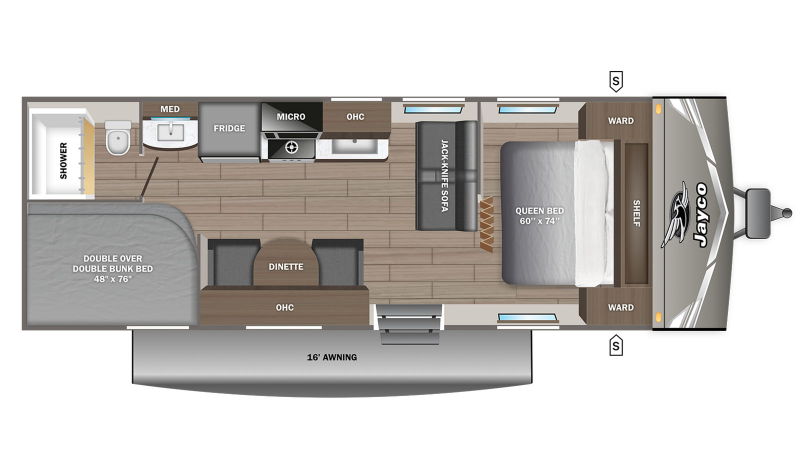 2027 Jayco Jay Flight SLX 260BHW - Floorplan 1