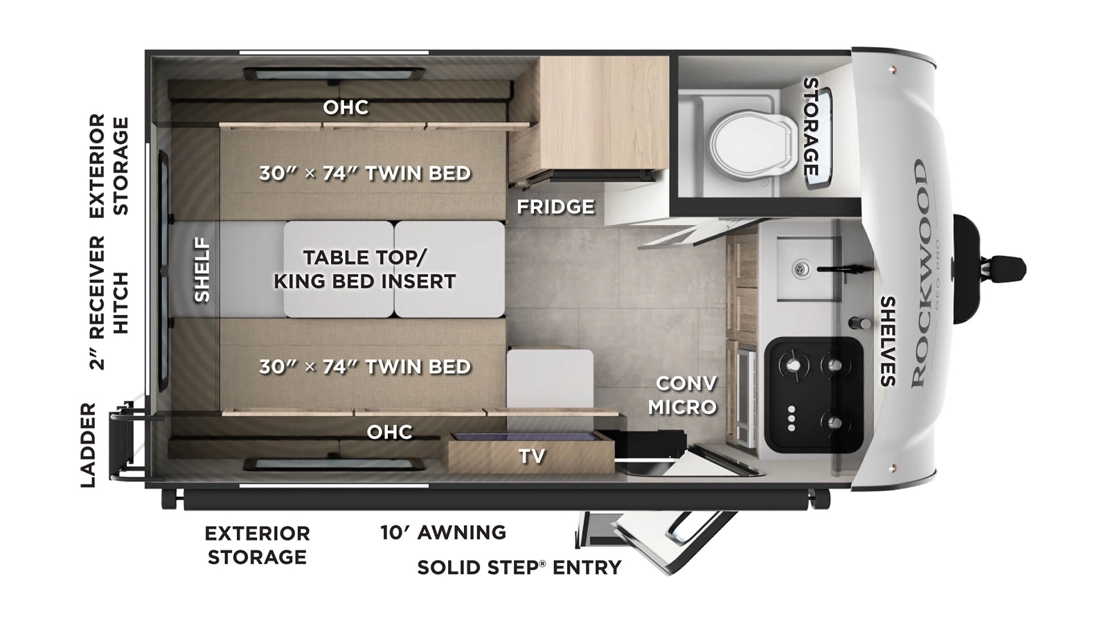 2026 Forest River Rockwood Geo Pro G15TB - Floorplan 1