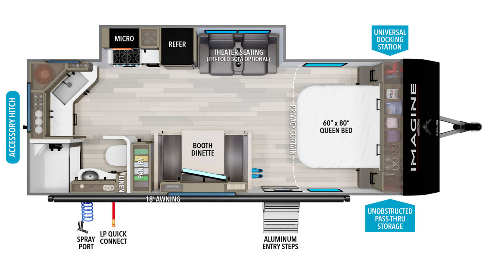 2026 Grand Design Imagine XLS 22MLE - Floorplan 1