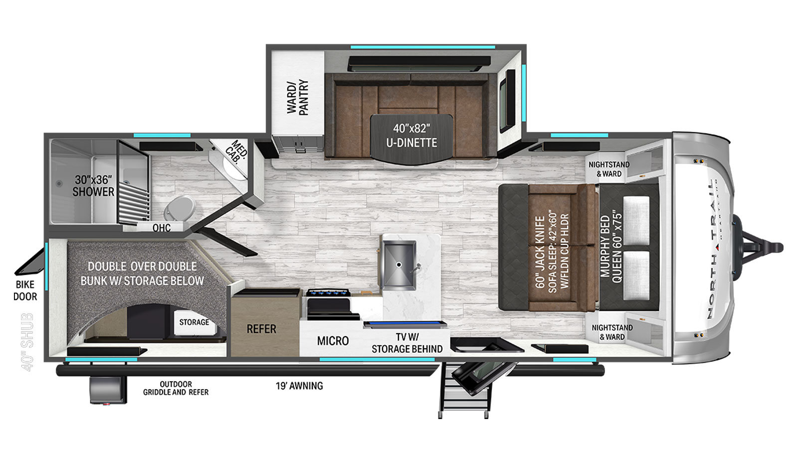 2026 Heartland North Trail 220MB - Floorplan 1
