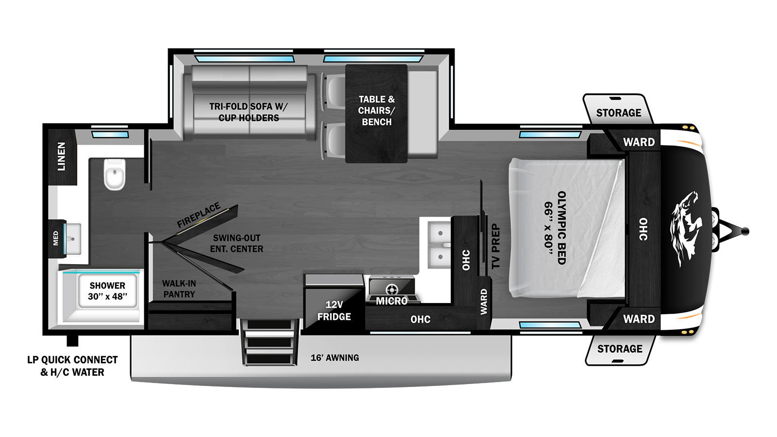 2026 Highland Ridge Roamer Light Duty 27RBOS - Floorplan 1