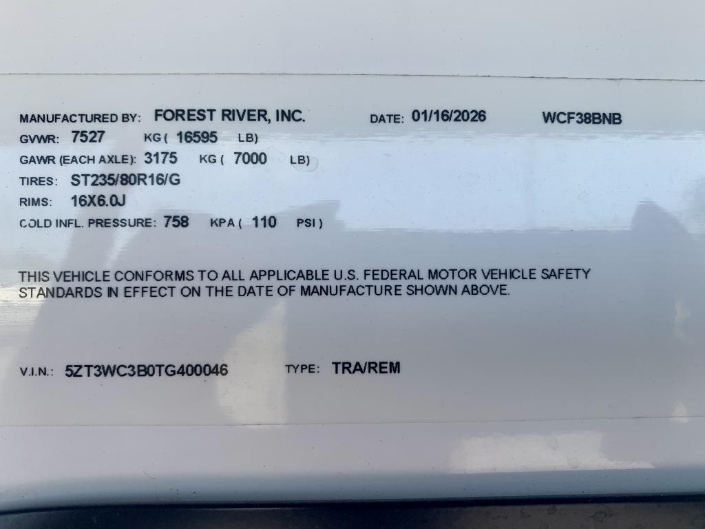 2026 FOREST RIVER WILDCAT XL 38BNB - Image 74