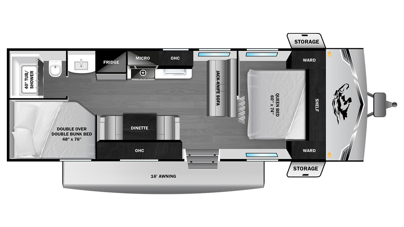 2026 Highland Ridge Colt 26DB - Floorplan 1
