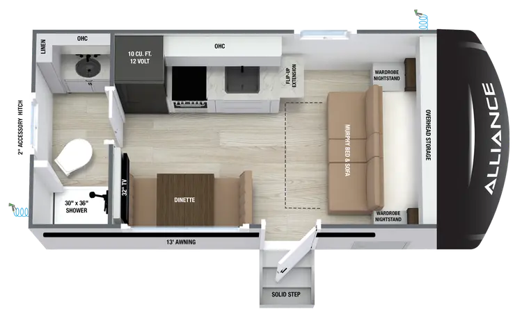 2027 Alliance RV Delta Solo RB152 - Floorplan 1