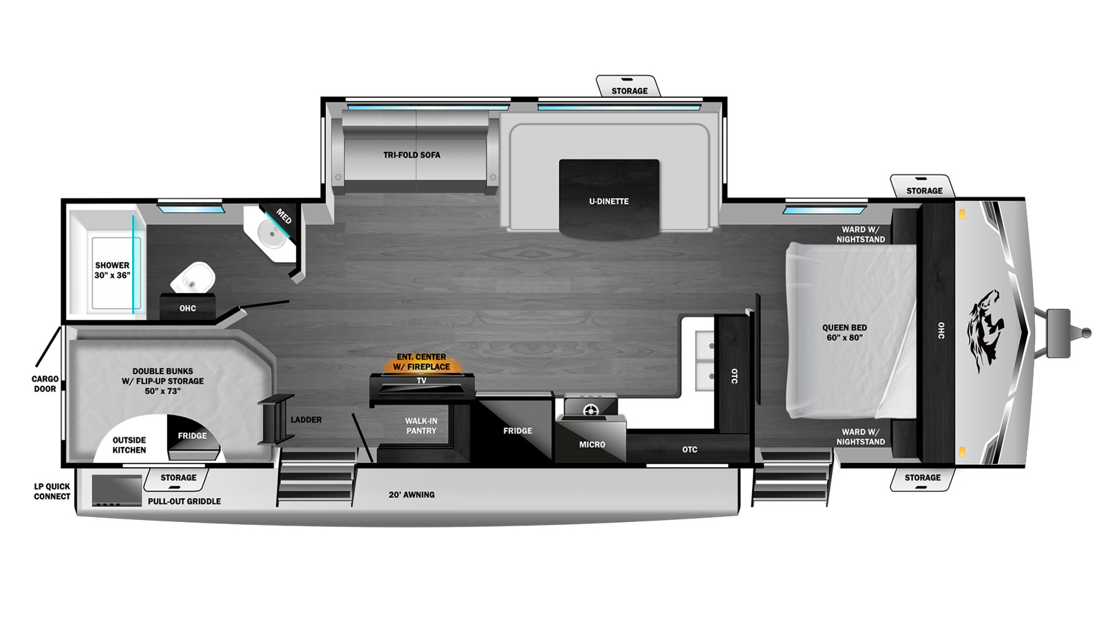 2026 Highland Ridge Range Lite 270DBL - Floorplan 1