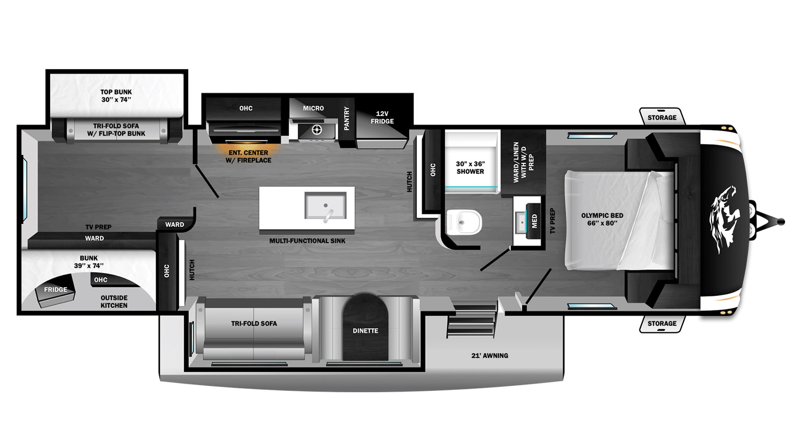 2027 Highland Ridge Roamer Light Duty 31TBTS - Floorplan 1