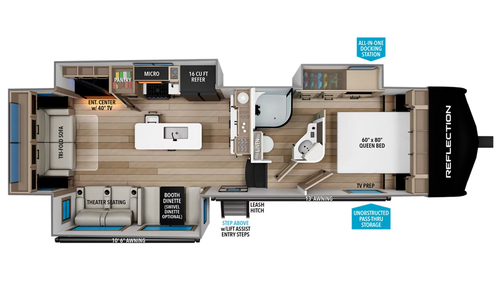 2026 Grand Design Reflection 303RLS - Floorplan 1