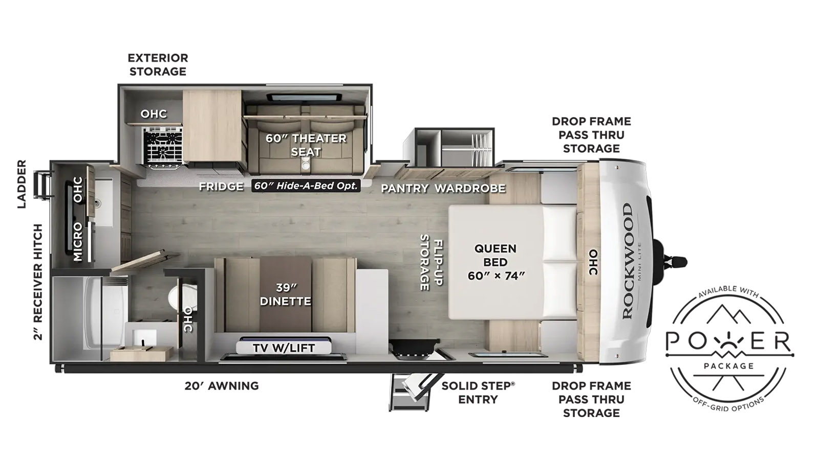2027 Forest River Rockwood Mini Lite 2522FB - Floorplan 1