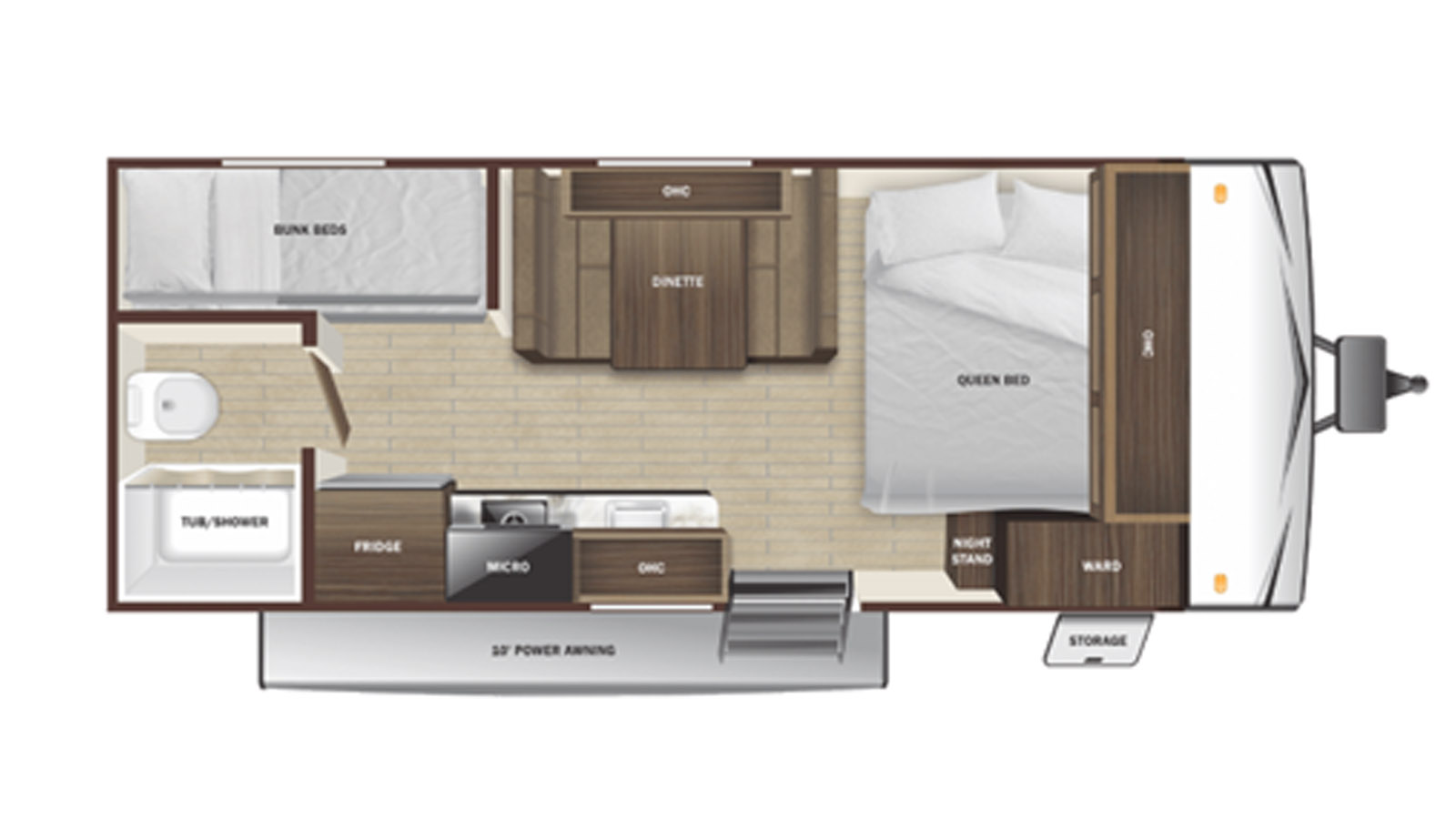 2026 Highland Ridge Open Range Conventional 177BHW Colt - Floorplan 1