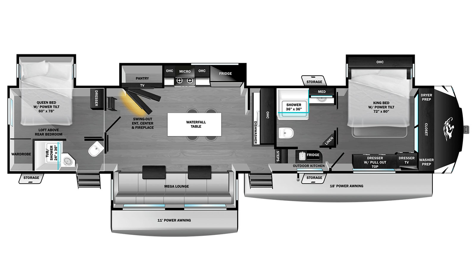 Highland Ridge RV Open Range 3X floorplan