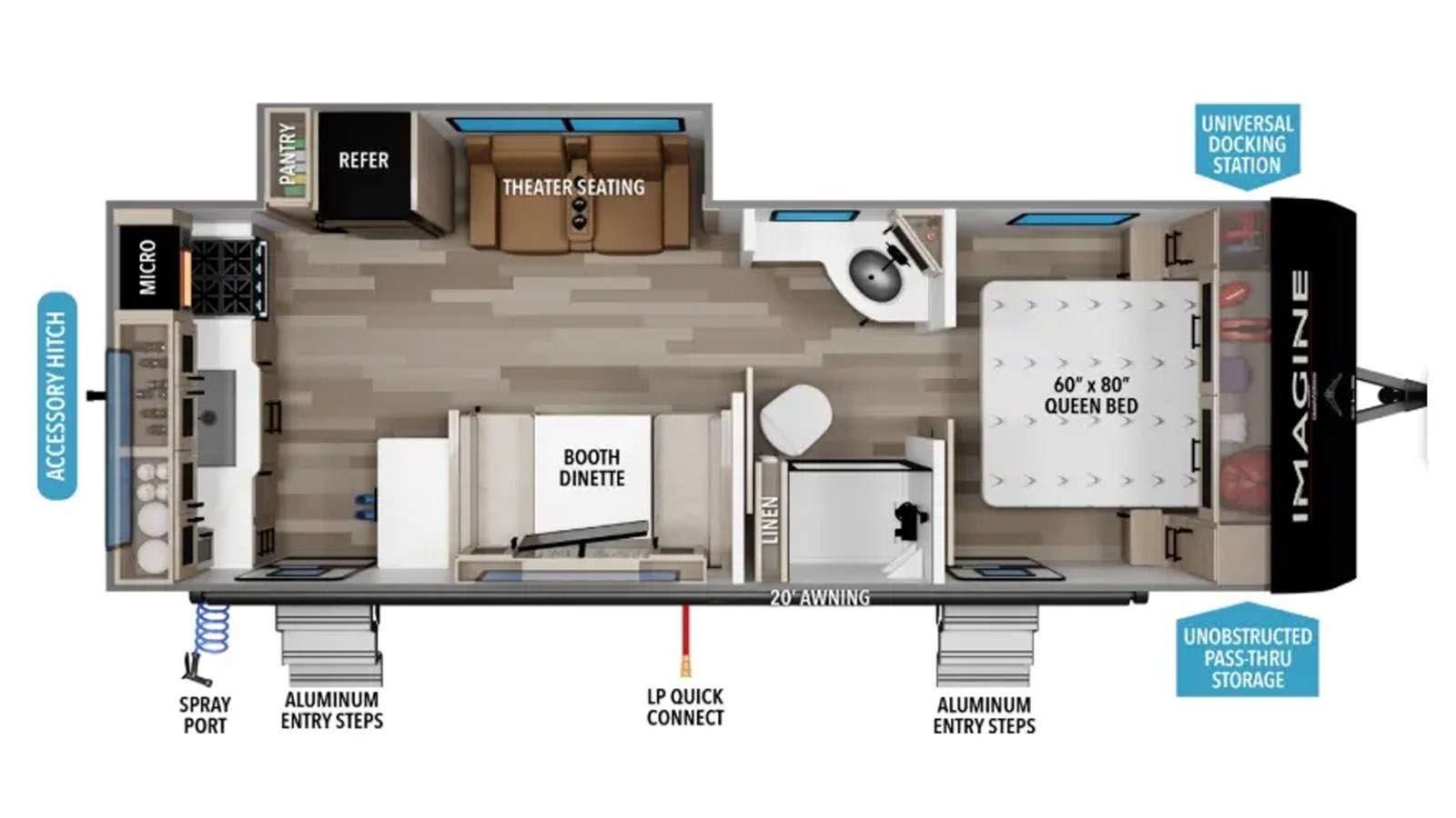 2027 Grand Design Imagine XLS 23LDE - Floorplan 1