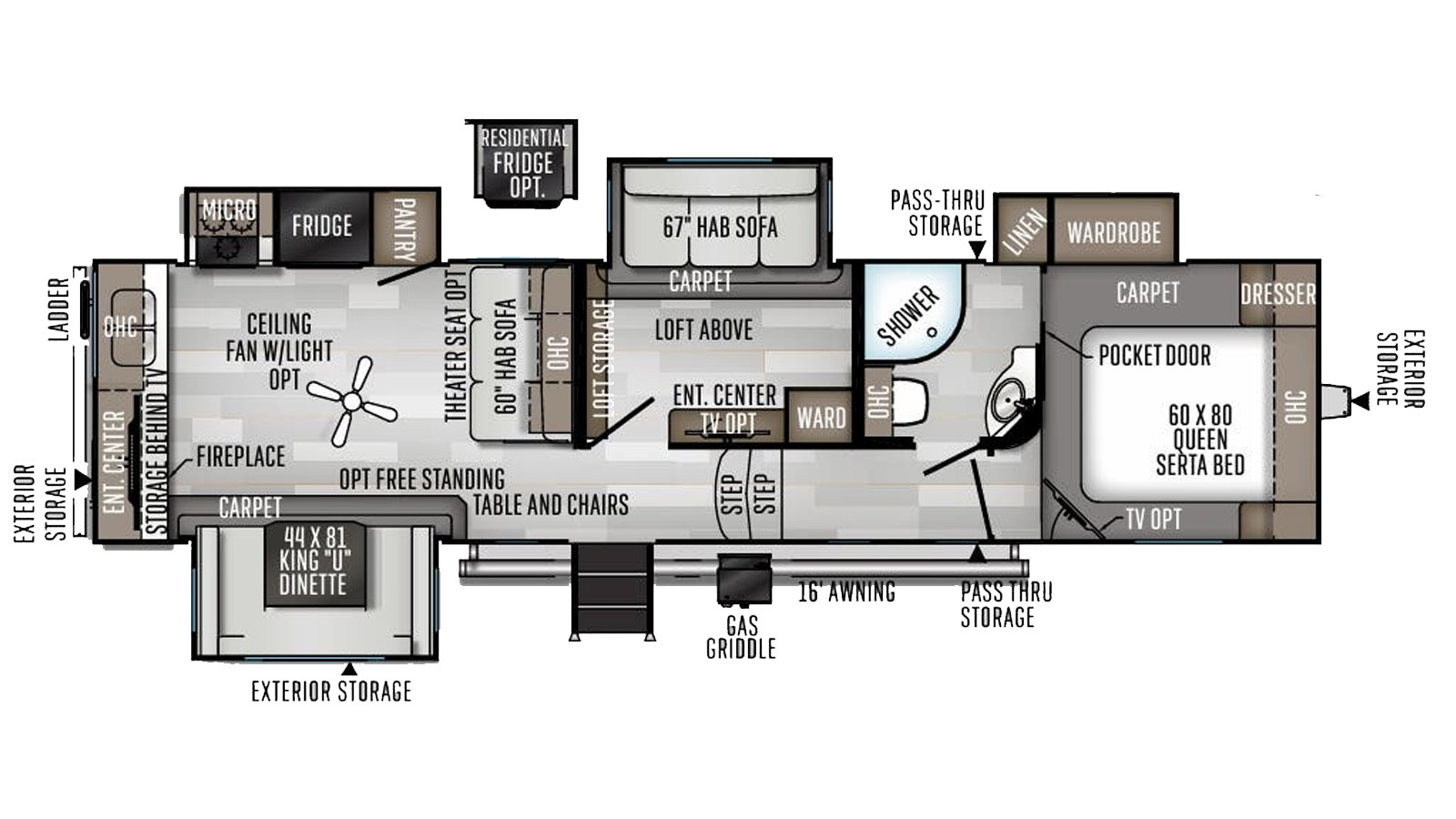 2020 Forest River Rockwood Signature Ultra Lite 2896MB - Floorplan 1