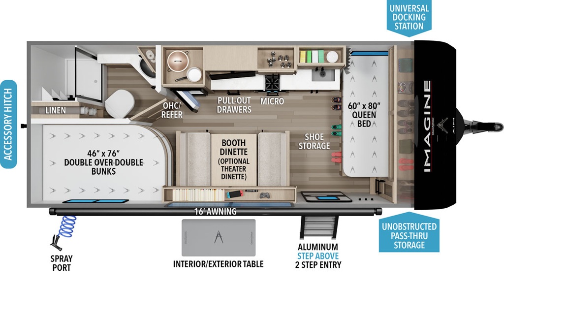 2027 Grand Design Imagine AIM 20BHA - Floorplan 1