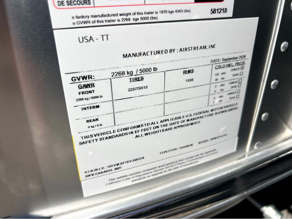 2027 AIRSTREAM CARAVEL 22FB - Image 25