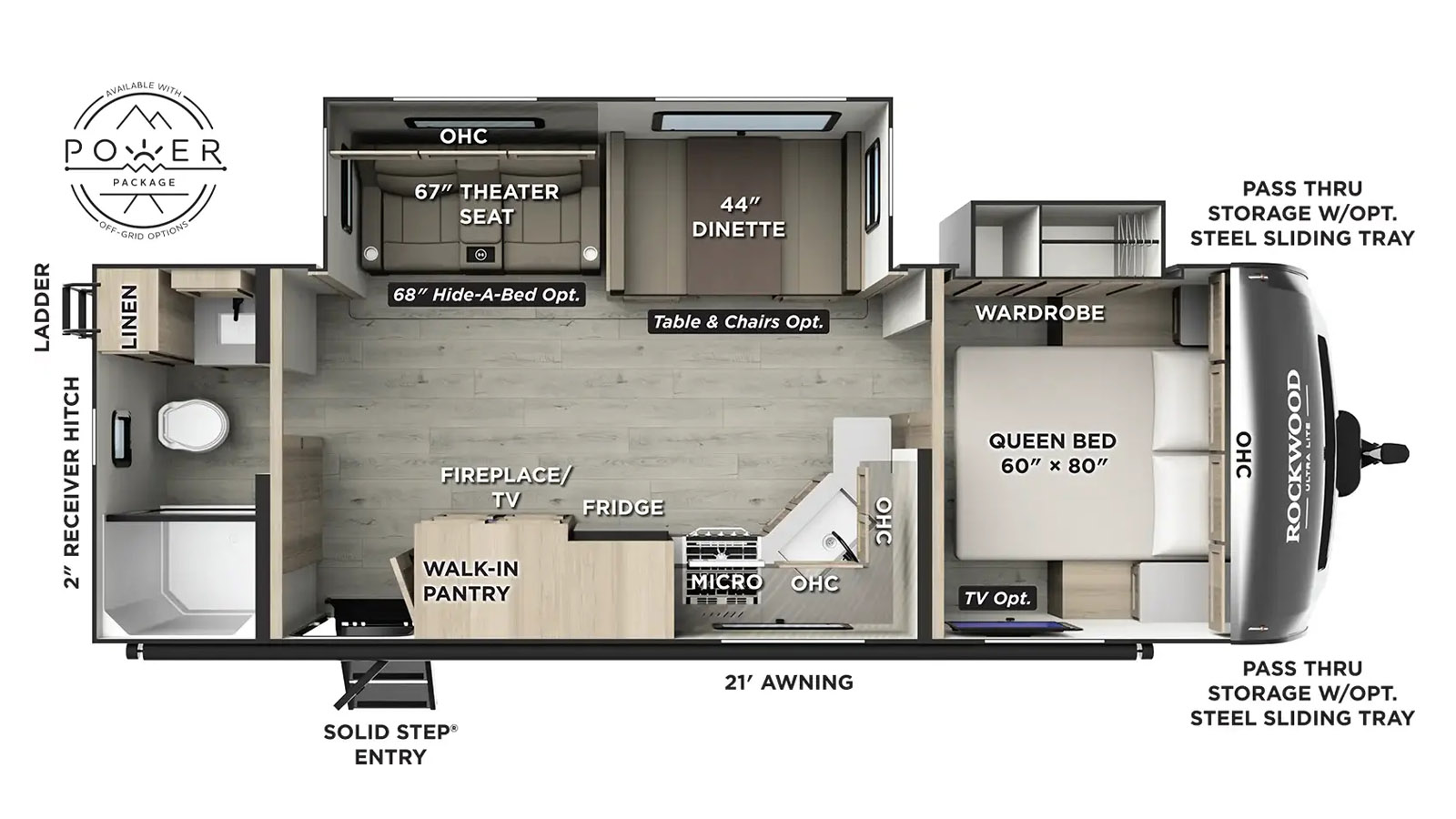 2026 Forest River Rockwood Ultra Lite 2606WS - Floorplan 1
