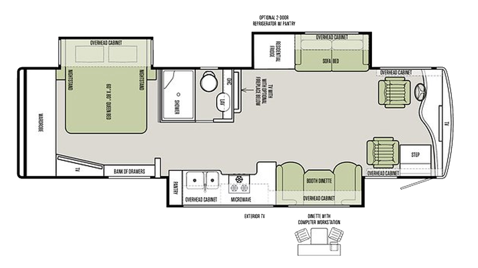 2019 Tiffin Allegro Breeze 31 BR - Floorplan 1