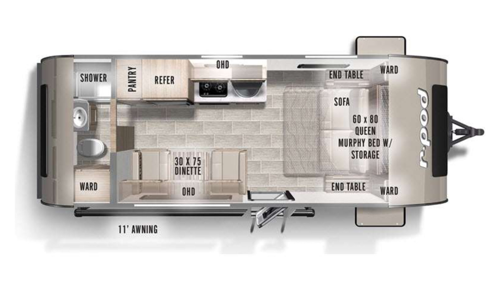 2022 Forest River R-Pod RP-192 - Floorplan 1