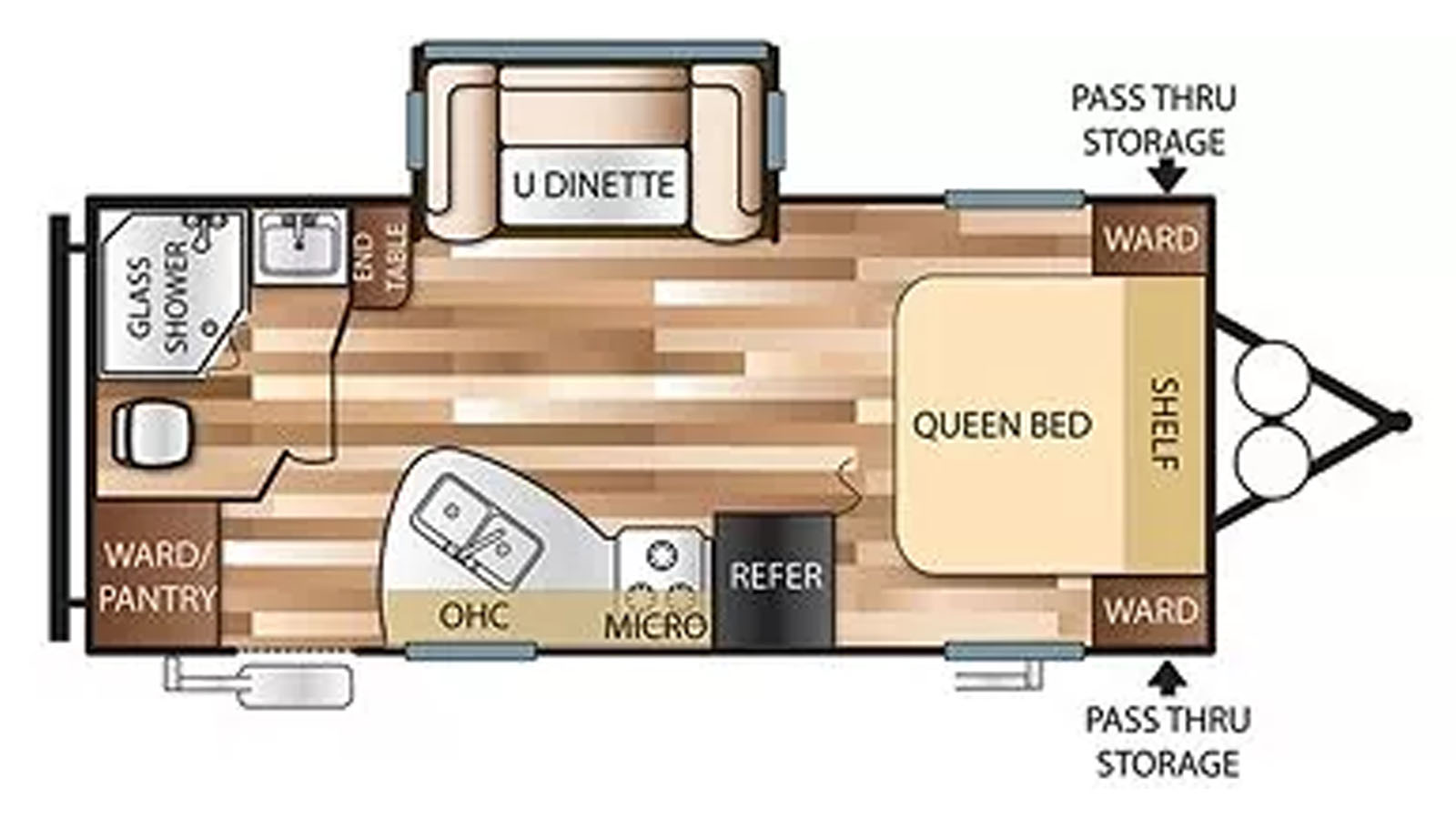 2018 Forest River Wildwood X-Lite West 210RBXL - Floorplan 1