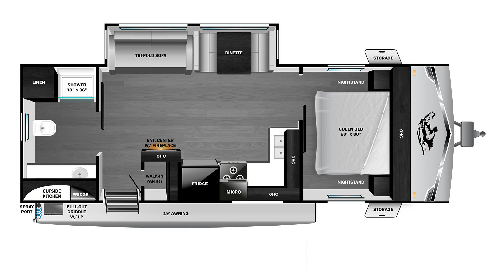 2026 Highland Ridge Range Lite 250RBL - Floorplan 1