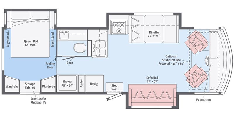 2019 Winnebago Sunstar LX 30T - Floorplan 1